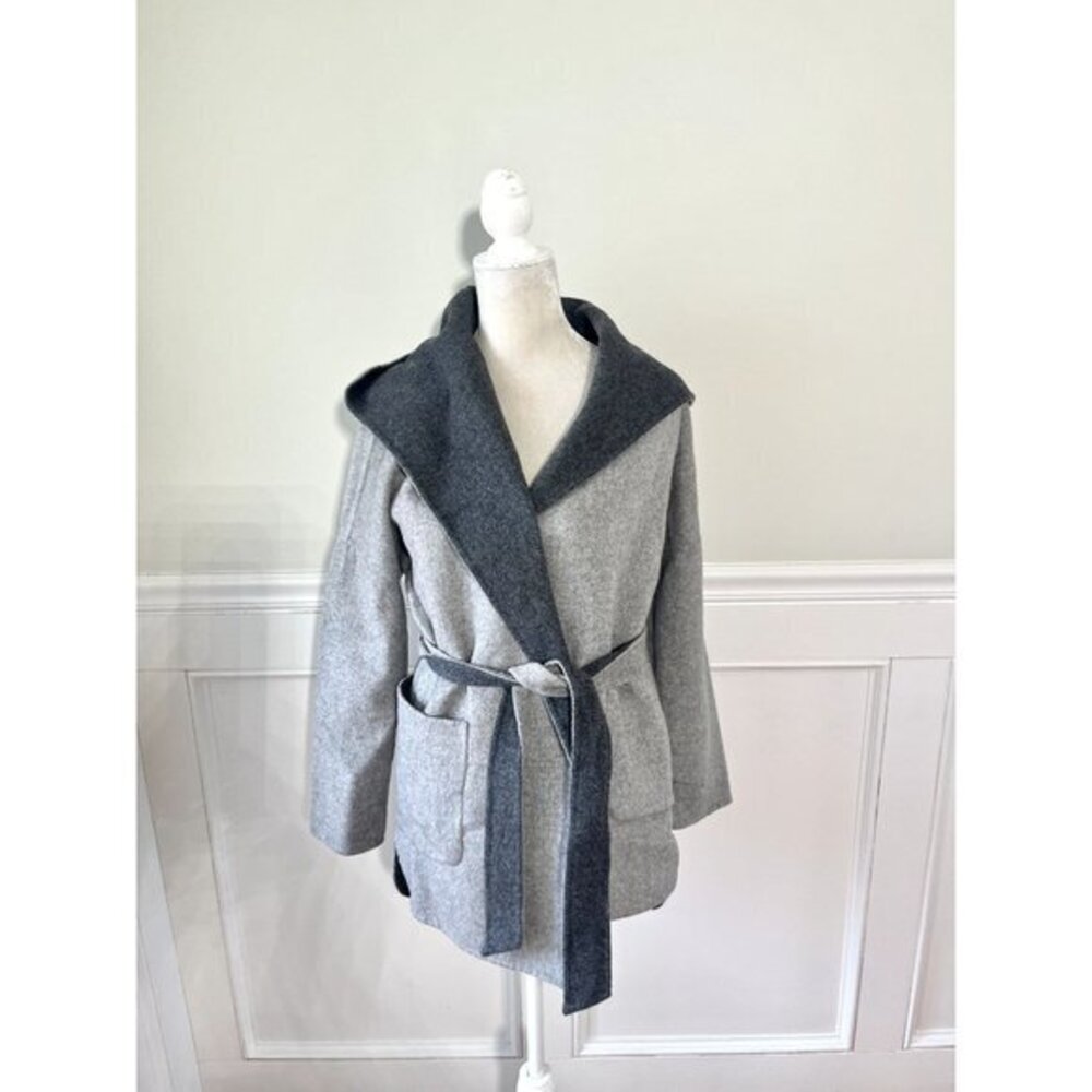 Max Mara Cashmere Gray Belted Coat Jacket 6